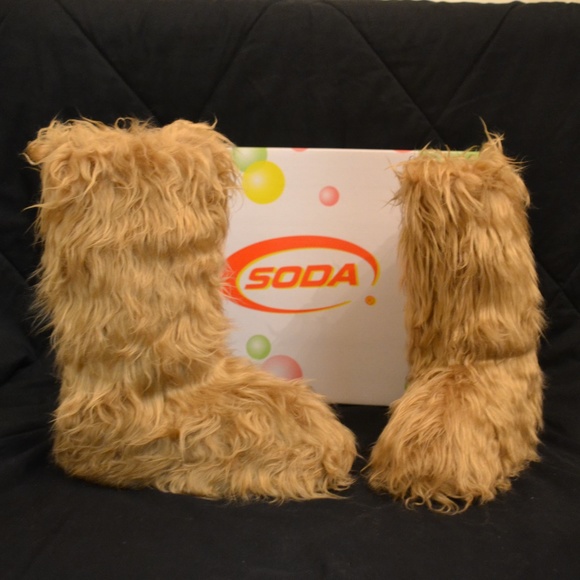 tan fuzzy boots